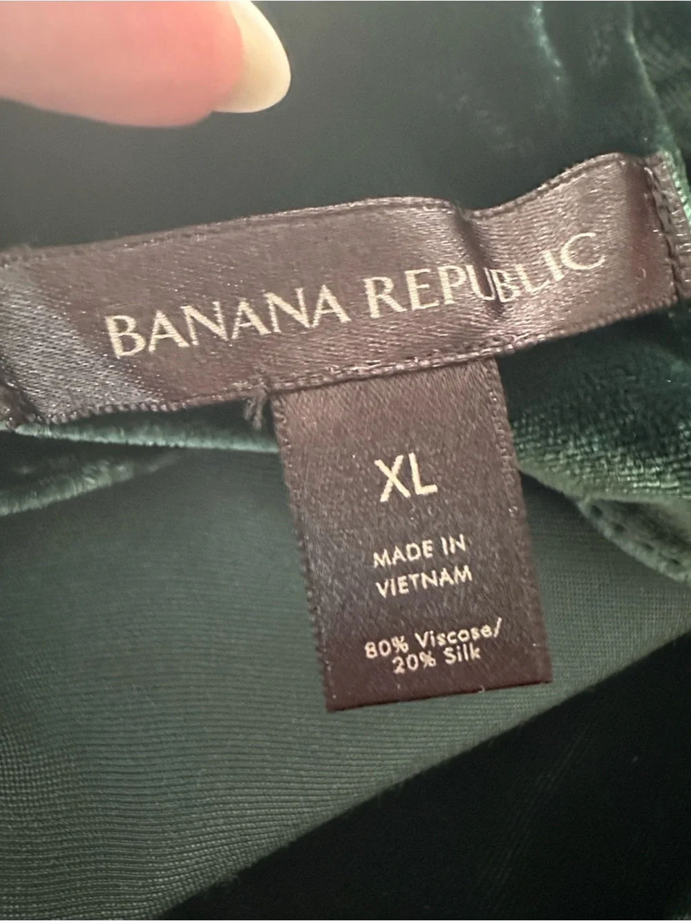 BANANA REPUBLIC Rita Velvet Maxi Dress XL Green Silk Blend Cowl Neck Bias Cut - Picture 10 of 15